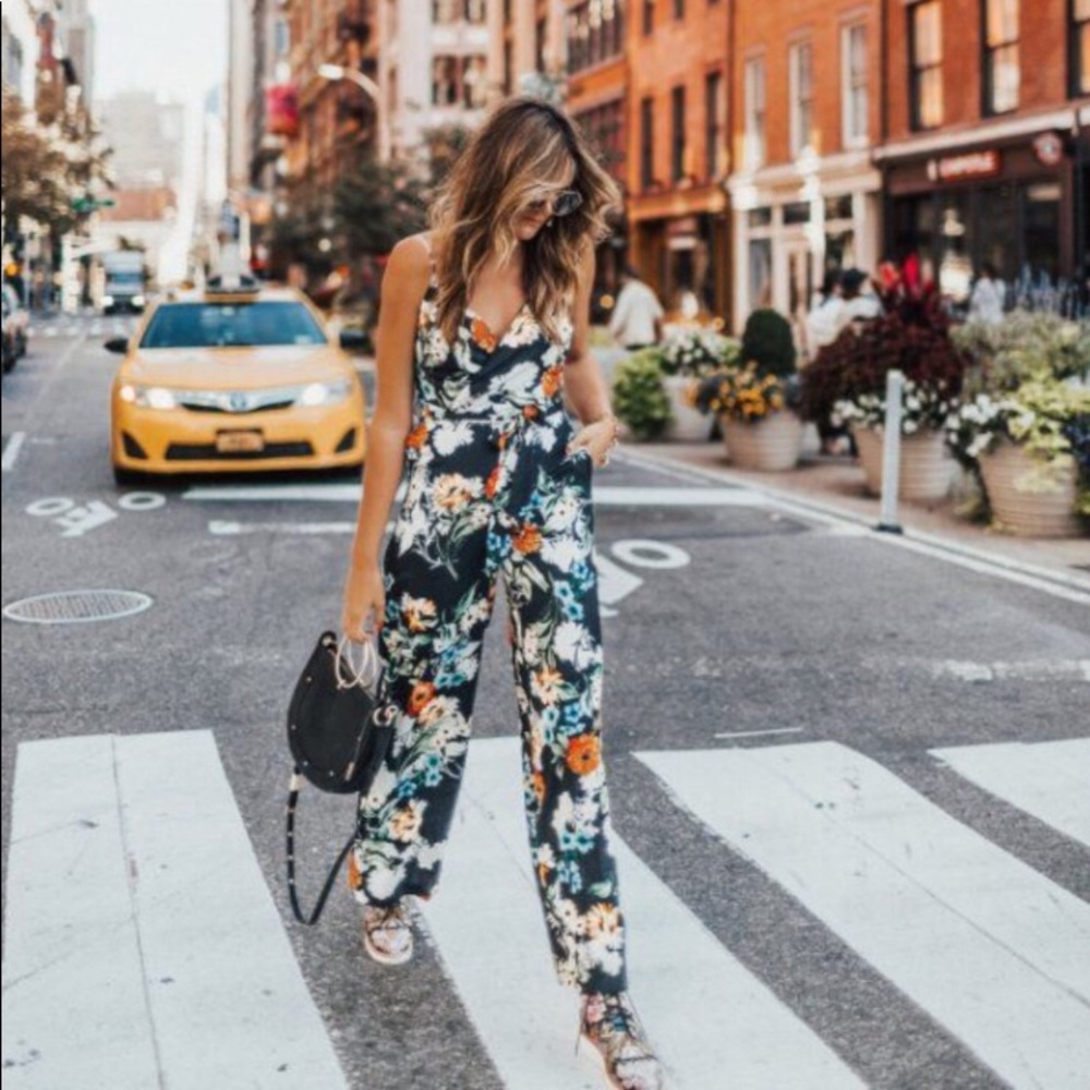 Anthropologie Floral Jumpsuit